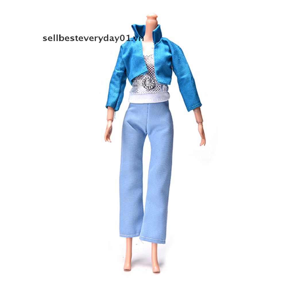 Set trang phục 3 món áo hai dây áo khoác và quần thời trang dành cho búp bê barbie
