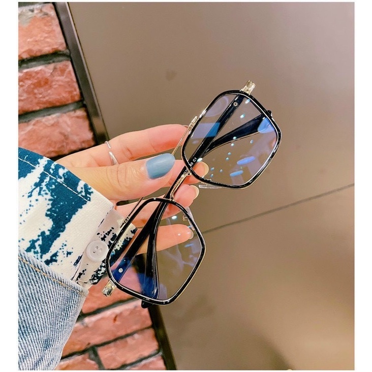 Gọng kính Chrome Hearts form vuông 2 cầu hot trend tiktok trung