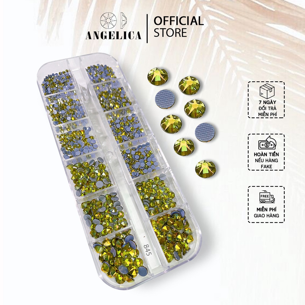 Đá Nail Chân Lưới 16 Khía Heaven Olivine Đính Trang Trí Móng ANGELICA 845