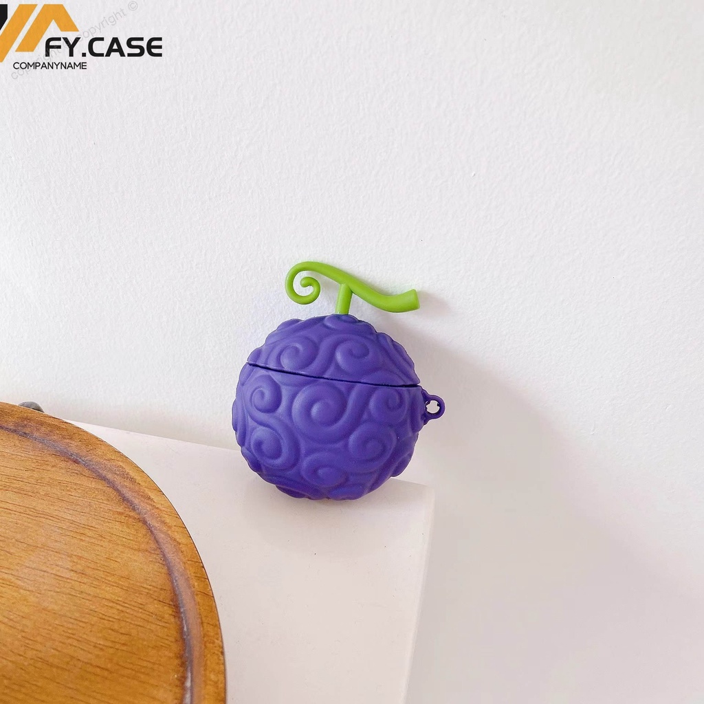 Vỏ Bảo Vệ Hộp Sạc Tai Nghe Bluetooth Không Dây AirPods 1 2 3 Pro Bằng Silicone Hình Trái Cây Ác Quỷ 3D Chống Sốc Ốp