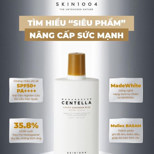 Kem chống nắng Skin 1004 Madagascar Centella Air-fit Suncream SPF50+ PA++++ 50ml - ninishop