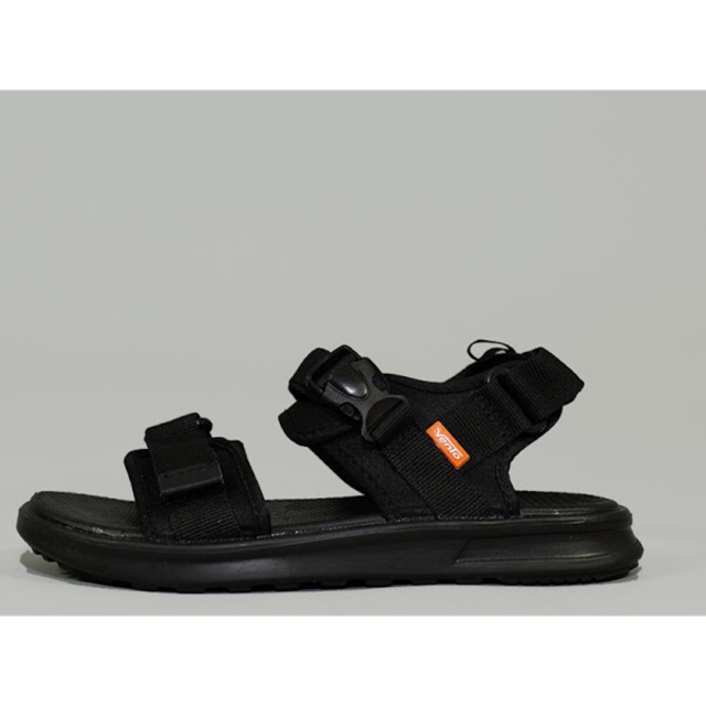 Sandal vento nam nữ NB01 - Full đen - giày dép xăng đan quai hậu đế cao 3 phân đi học chính hãng