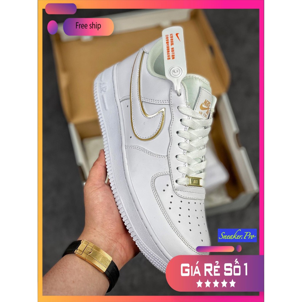 (SALE SỐC) Giày thể thao Air Force 1 trắng chữ vàng giá yêu thương, bền đẹp dành cho nam nữ, cặp đôi