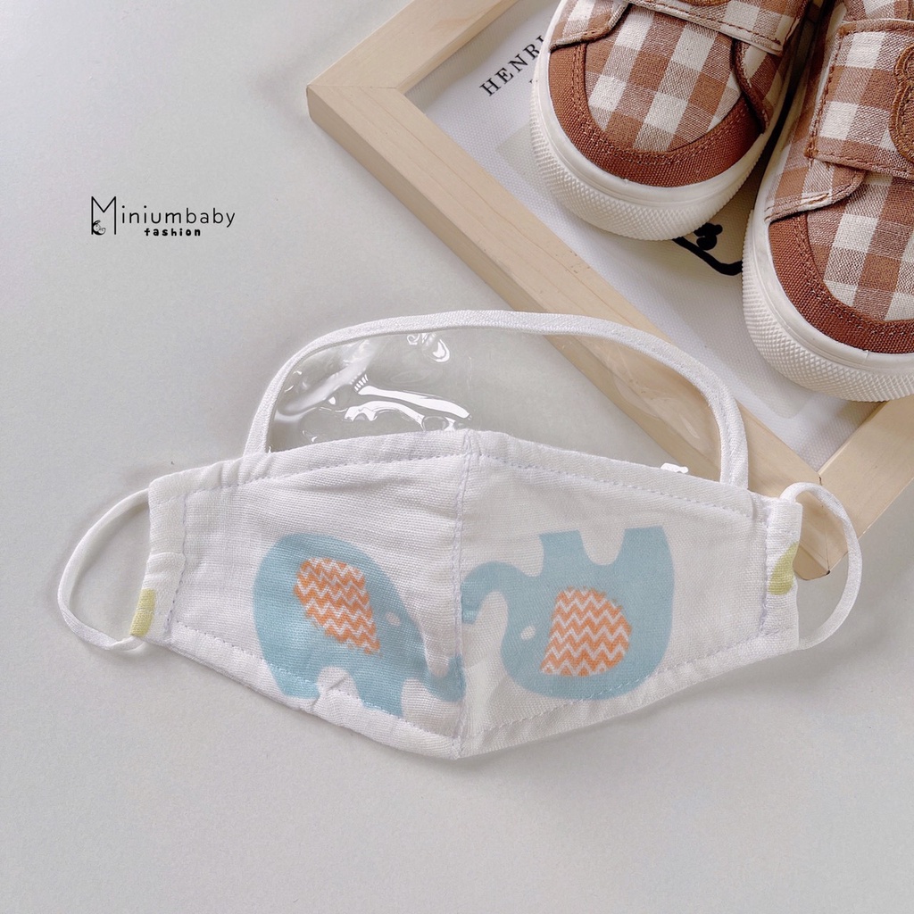 Khẩu Trang Xô Muslin Có Kính Cho Bé - MINIMUMBABY