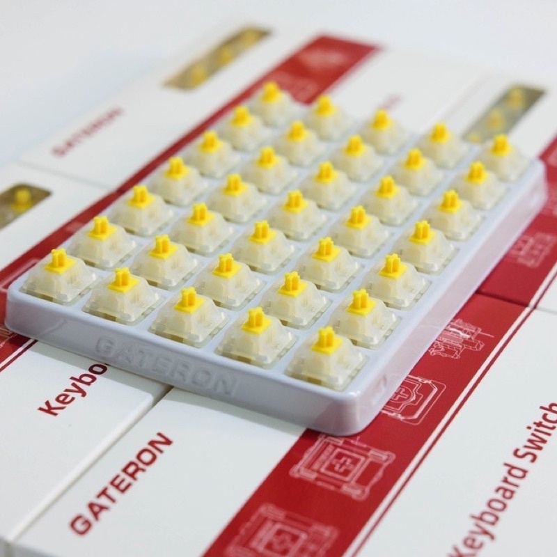 1 HỘP 35 switch Gateron MILKY YELLOW PRO Linear Switch Công Tắc Bàn Phím Cơ Gat Yellow Milky Pro - Polabe Store