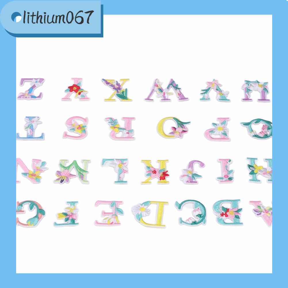 Lithium067 26 Bản vá chữ cái Kết hợp Tự làm thêu Dễ ủi Mềm mại Thân thiện với làn da Bàn là Trên cho Mũ khăn quàng cổ