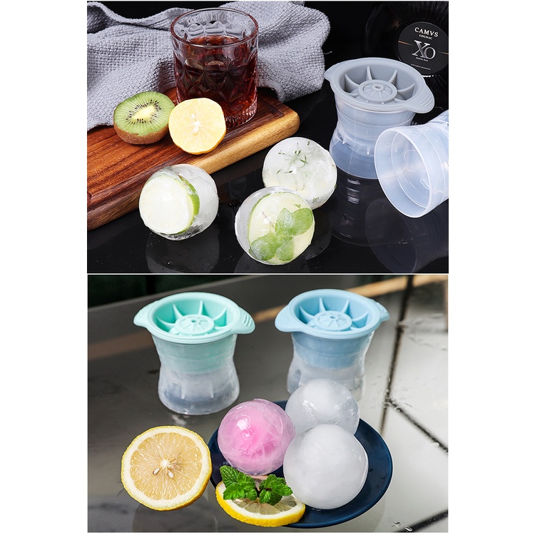 Khuôn Làm Đá Hình Cầu, Viên Đá Hình Bi Tròn 6cm Độc Đáo - Giao Màu Ngẫu Nhiên