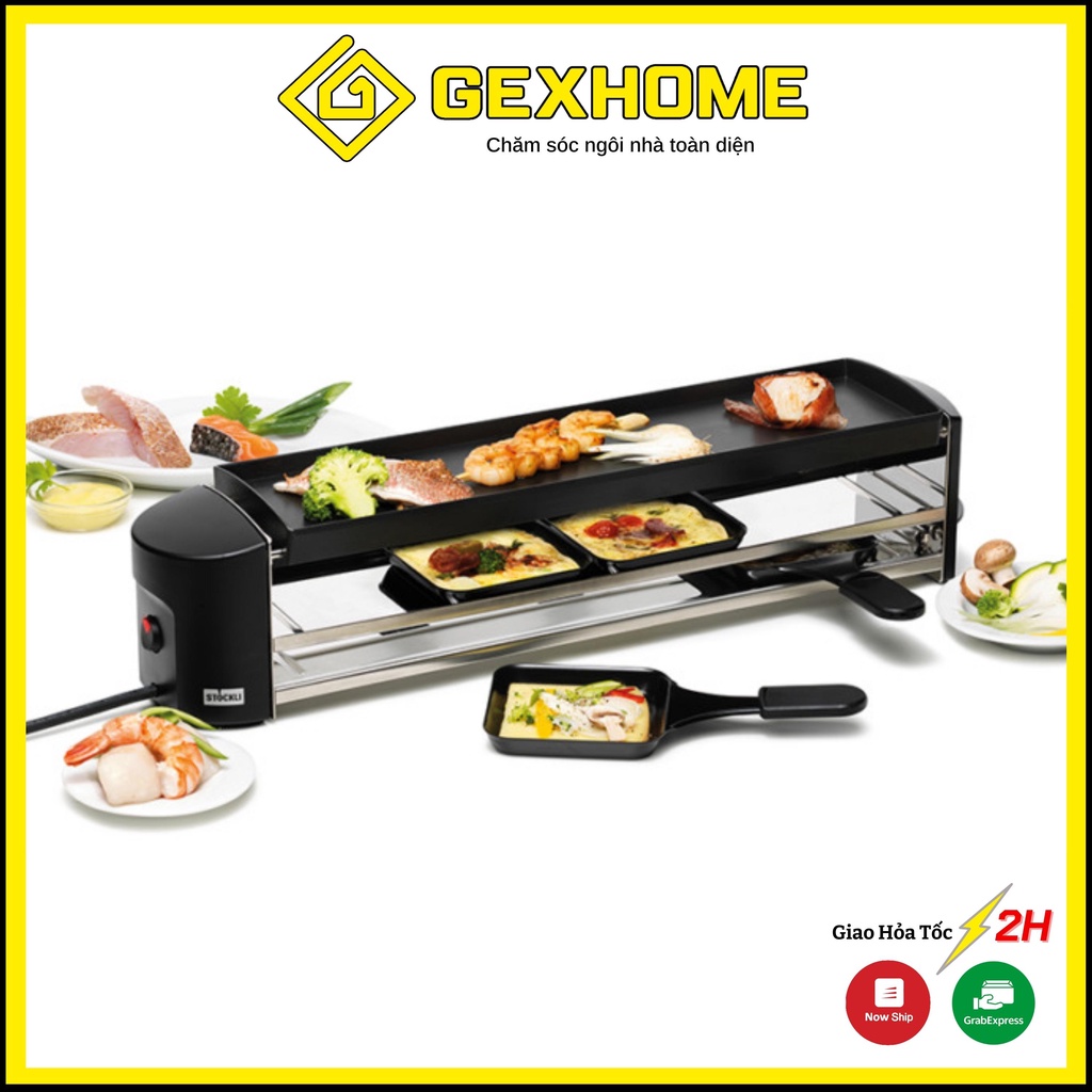 Bếp nướng 2 tầng Stockli Raclette Grill Cheesmax - Bếp điện nướng 6 người ăn [Hàng Đức]