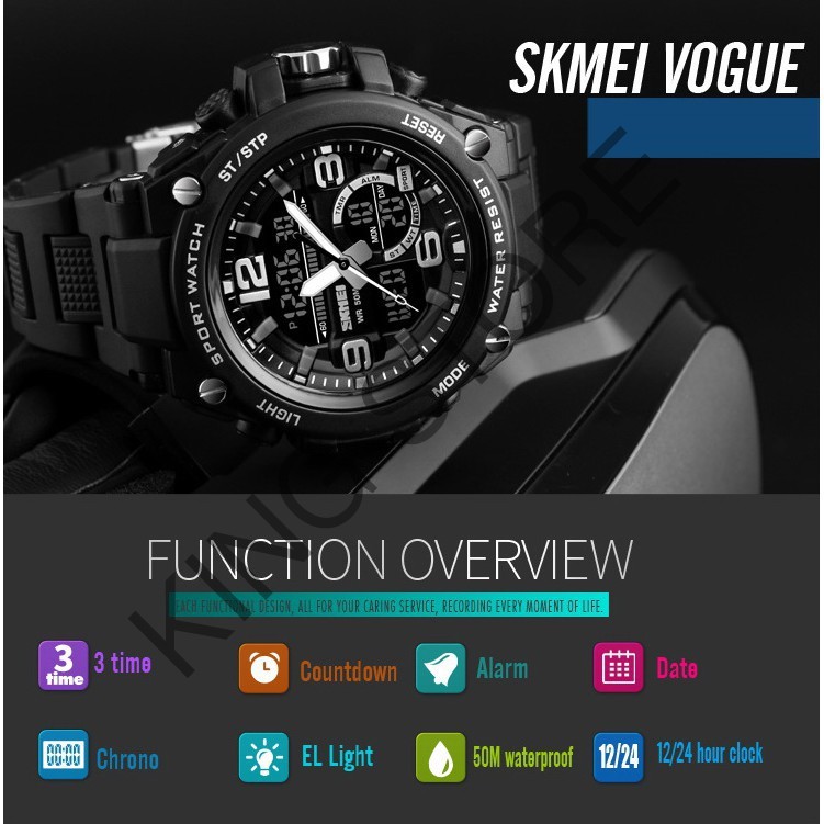 Đồng hồ thể thao SKMEI DH32 nam tính mạnh mẽ chống nước chống sốc, kim điện tử đa chức năng -KING STORE | BigBuy360 - bigbuy360.vn