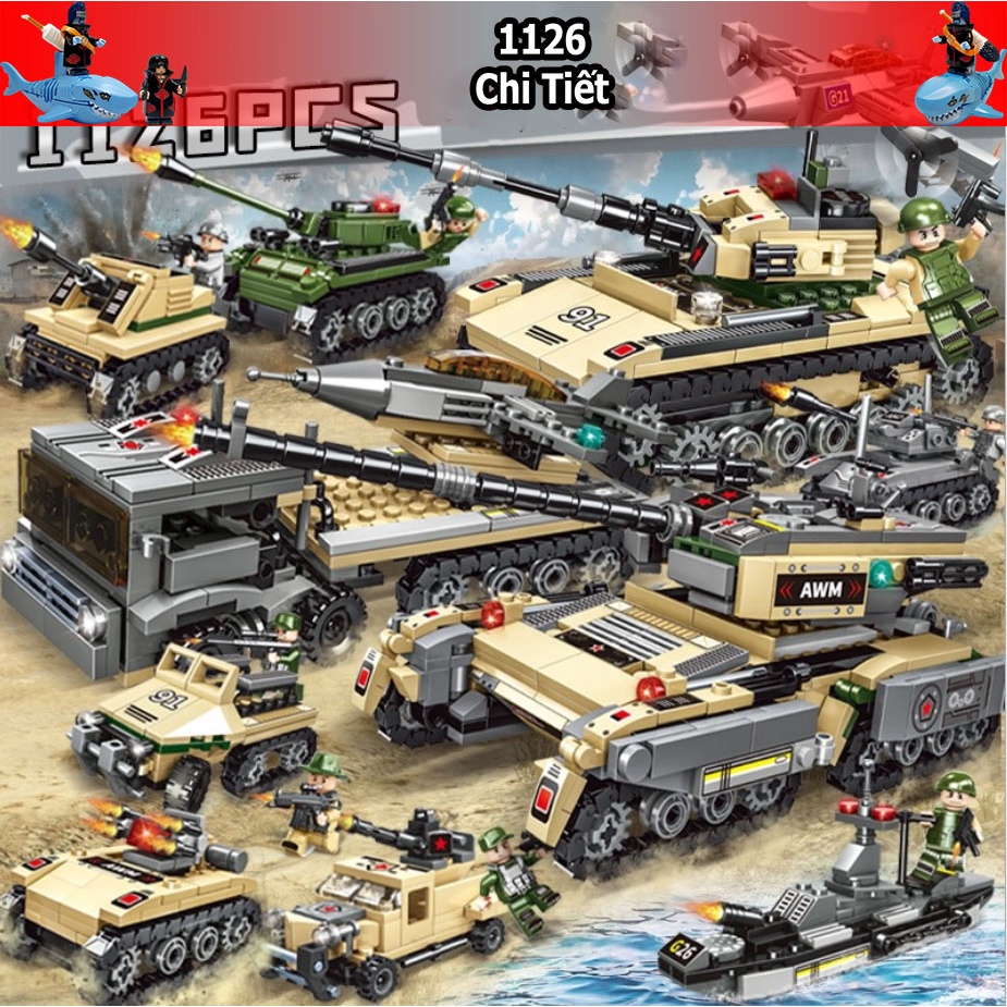 - Bộ Đồ Chơi lego Lắp Ghép Mô Hình Xe Tăng - Lắp Ráp ROBOT Biến Hình –Mô Hình Xe Quân Đội, Máy bay Chiến Đấu