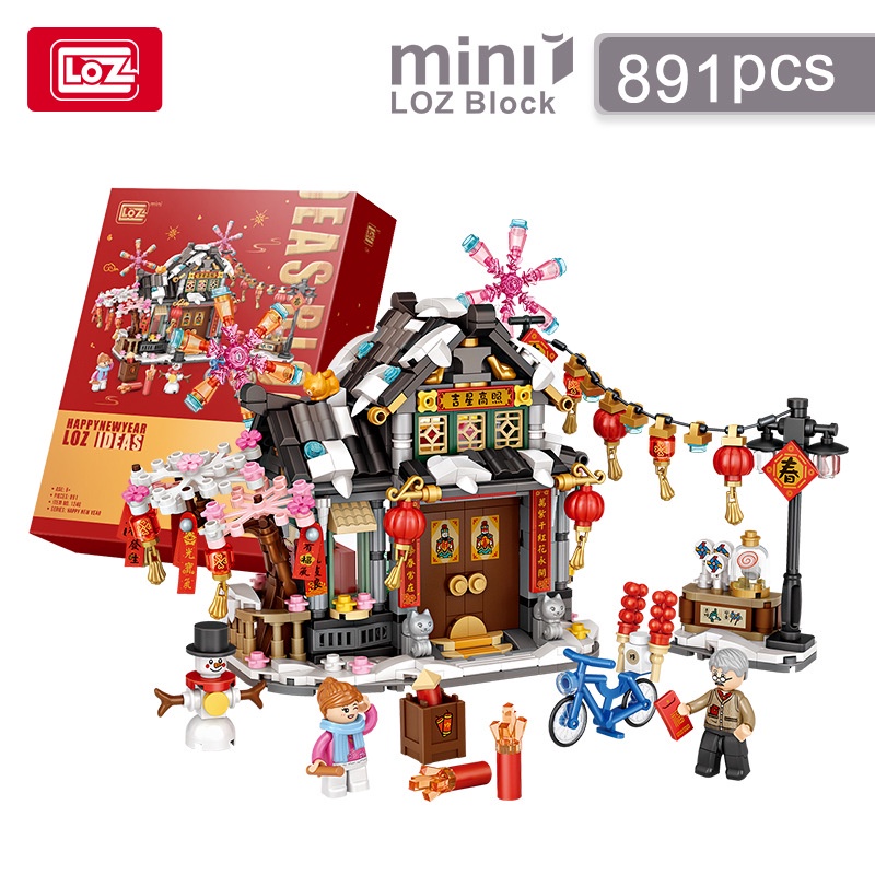 Bộ đồ chơi lắp ráp mô hình ngôi nhà mừng năm mới độc đáo cho bé LOZ1240