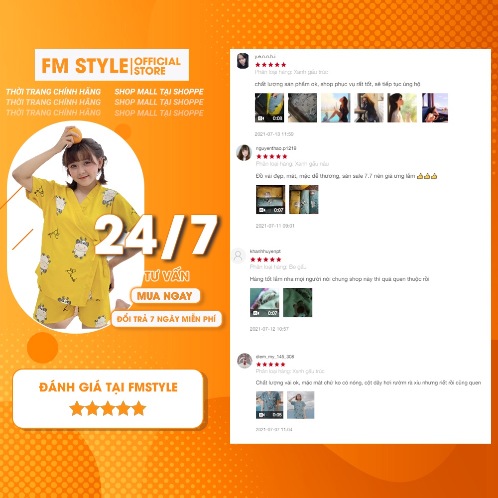 [Mã FMSTYLE30 giảm 10% đơn 99k] Đồ bộ Pijama nữ FM Style chất vải kate thái xịn, mềm mịn - thoáng mát 21060430 | BigBuy360 - bigbuy360.vn