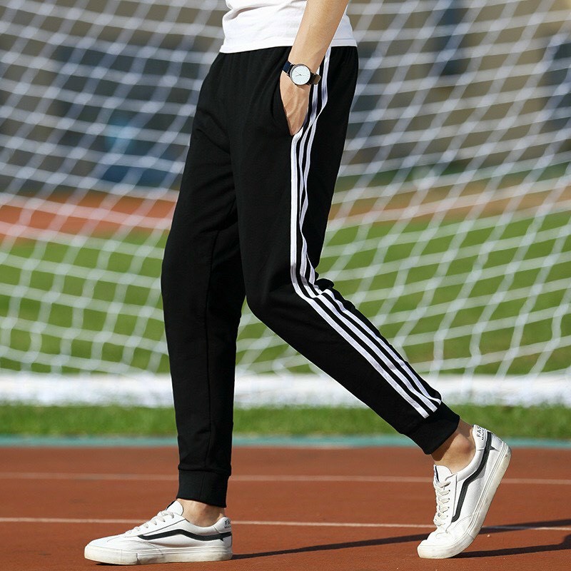 Quần 3 sọc thể thao nam nữ UNISEX bo ống chất vải nỉ dày dặn co dãn thỏa mái thời trang