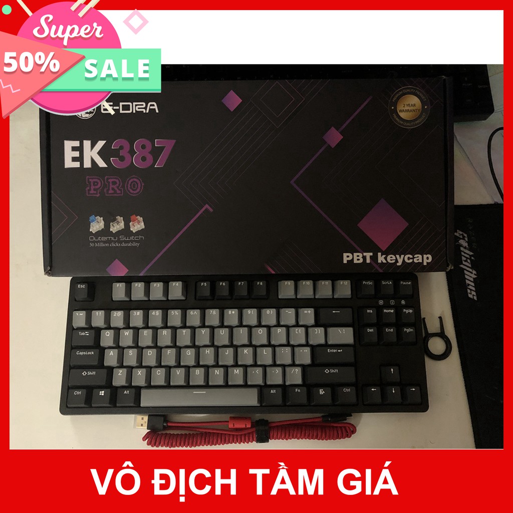 Bàn phím cơ Gaming E-DRA EK387 PRO - Bàn phím cơ TKL hot nhất 2020 - Cam kết chính hãng - Bảo hành 24 tháng