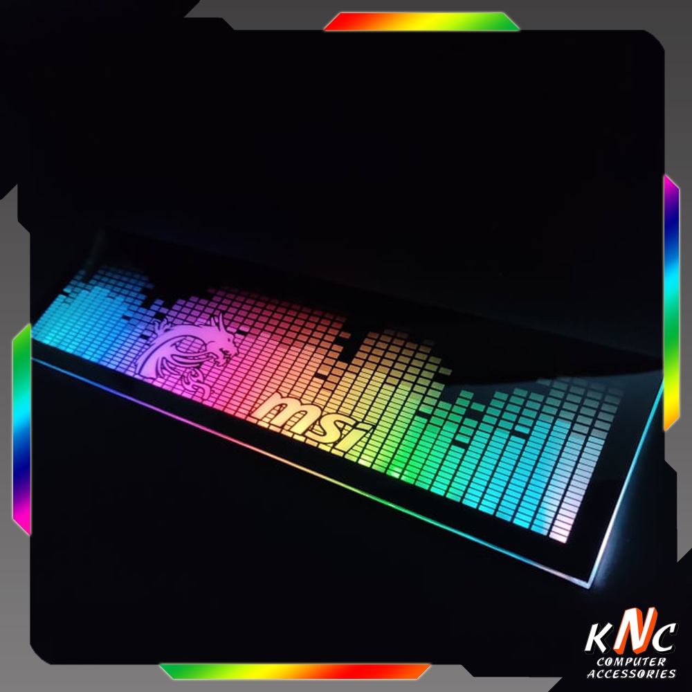 Tấm Che Hộp Nguồn PC Led 5v ARGB Họa Tiết Hình Sóng Nốt Nhạc Logo MSI Đồng Bộ Màu Hub Coolmoon