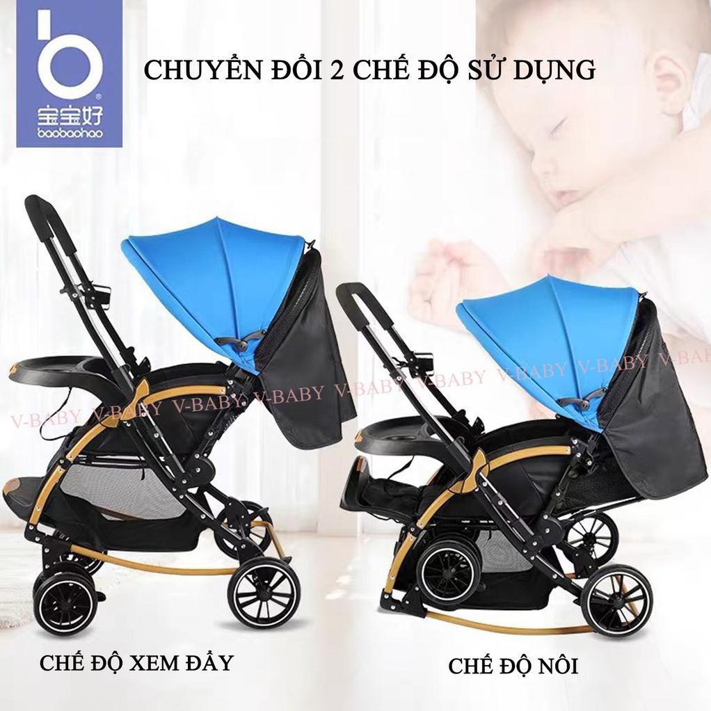 Xe Đẩy Trẻ Em Bập Bênh 2 Chiều có đệm lót 4 mùa có thể tháo rời Baobaohao C3