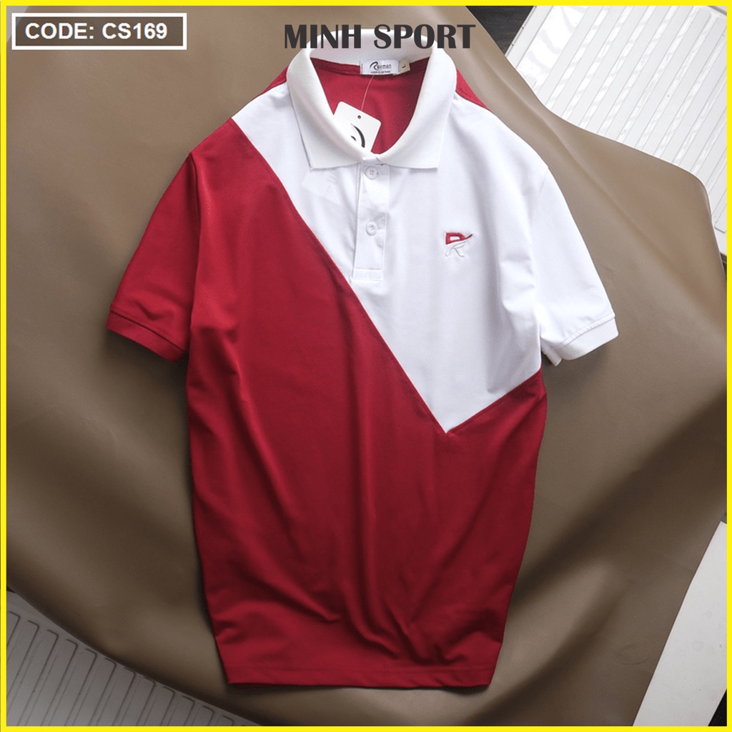 Áo Thun Polo Nam Có Cổ Ngắn Tay Phối 2 Màu, Mặc Mát, Không Xù Lông mã AO.37