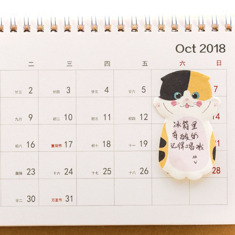 Giấy Dán Ghi Chú Họa Tiết Mèo Dễ Thương Dùng Trang Trí Sổ Tay