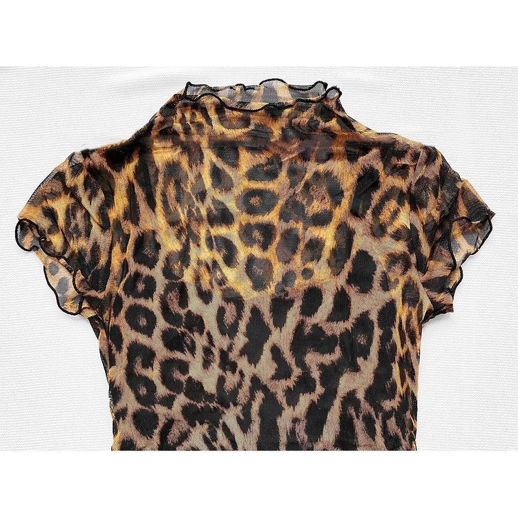 Đầm Váy Nữ Vnxk Hãng F21 sheer mesh bodycon dress / Chất Co Dãn / Họa Tiết Da Beo | BigBuy360 - bigbuy360.vn