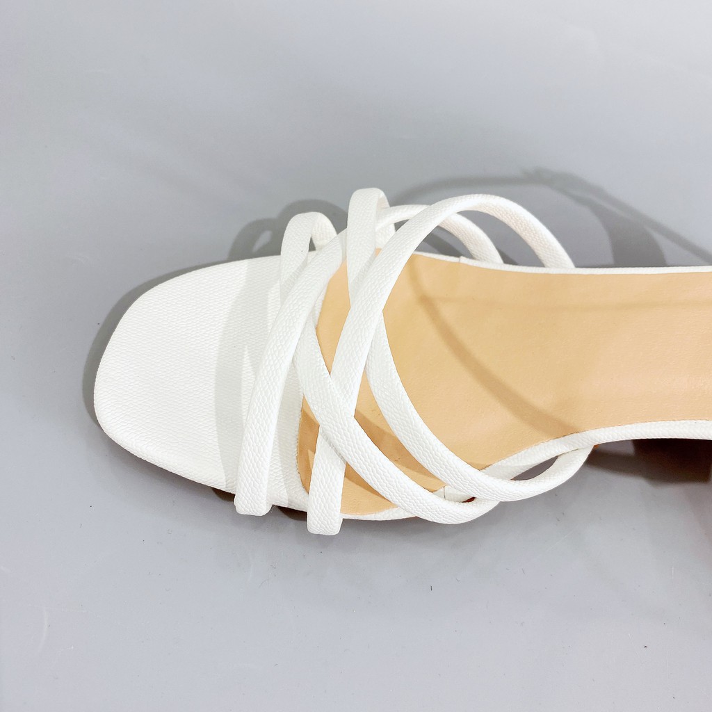 Giày sandal cao gót nữ GÓT XINH GD8 da mềm trụ vuông cao 3cm