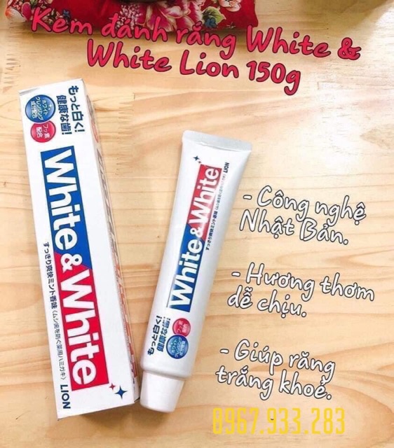 Kem Đánh Răng White And White Lion Nhật Bản 150g