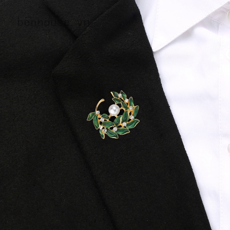 Huy hiệu cài áo đính ngọc thời trang nữ