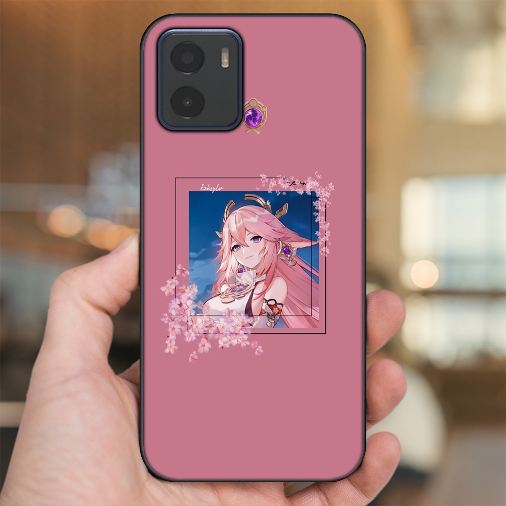 Ốp lưng Vivo Y15s, Y15a viền đen in hình Yae Miko Genshin Impact