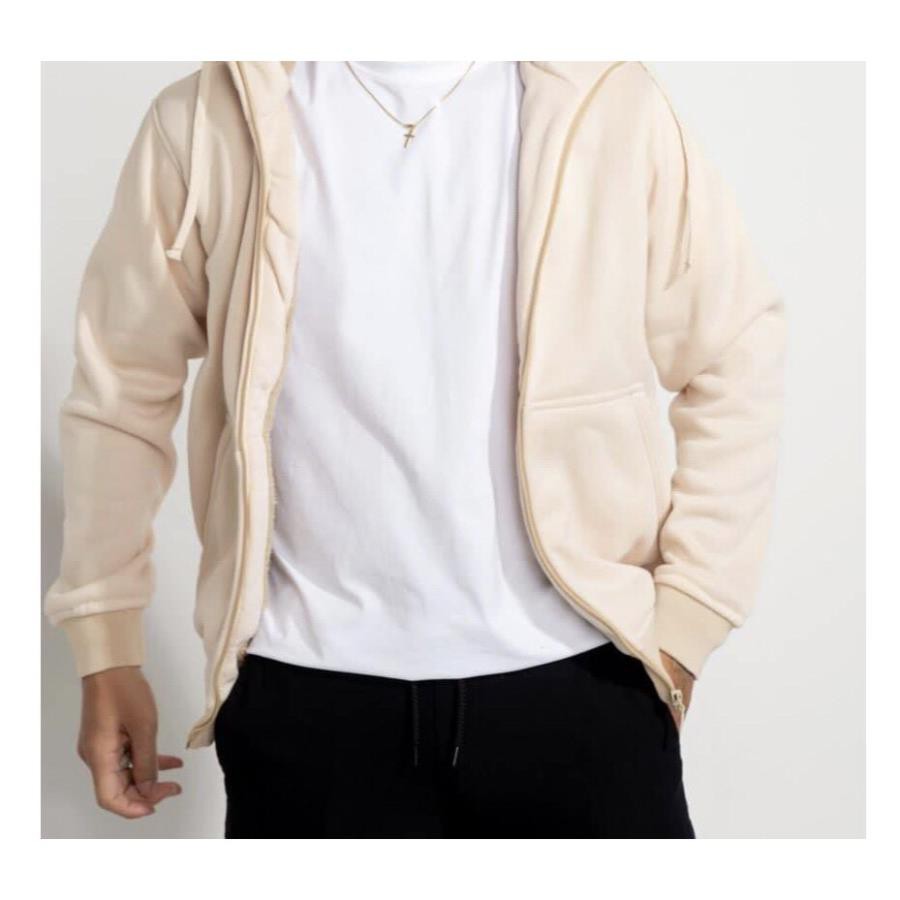 Áo khoác nam Hoodie đôi nam nữ unisex cặp lót lông cừu siêu ấm chất nỉ mềm mại trơn không xù mặc mùa đông ấm áp