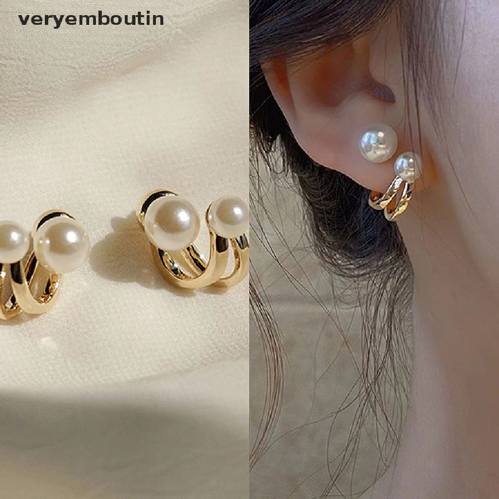 in 2021 Korean Luxury Pearl Earrings for Women Fashion Simple Pearl Stud Ear Clip n
