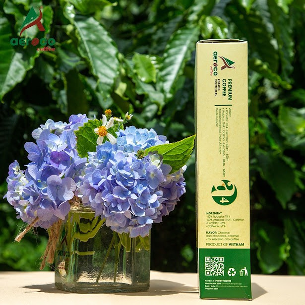 VoucherXtra5%_Hộp 500gr Cà phê đặc sản hạt rang A4 AEROCO COFFEE nguyên chất 100%, vị đắng chua, pha máy và pha phin.