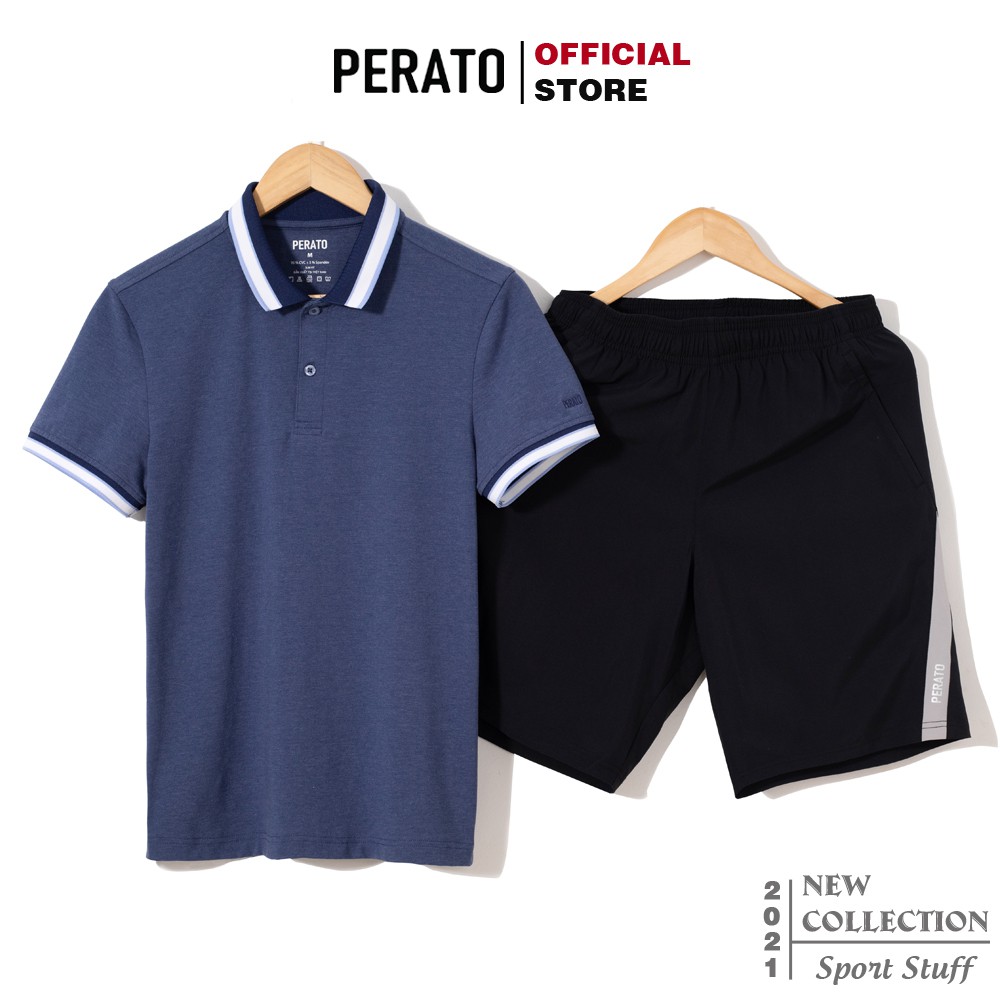 Bộ Thể Thao Nam PERATO (3 mẫu), Phối Áo Polo Premium Và Quần Short Gió Trẻ Trung, Lịch Sự (B1)