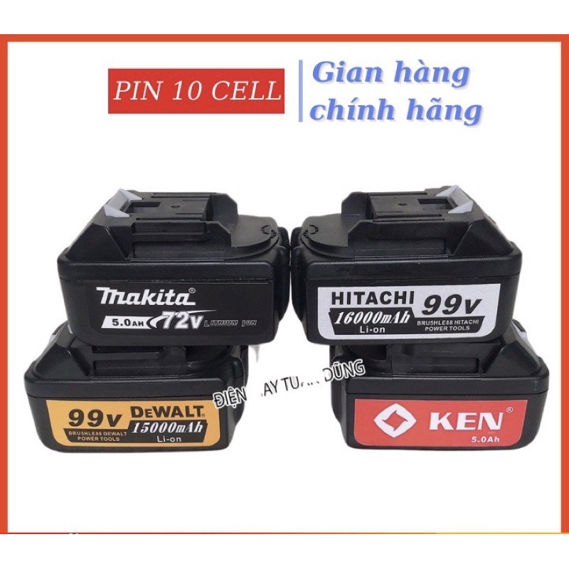 Pin Máy Siết Bulong Ken-Dewalt-Hitachi-Makita 10 Cell