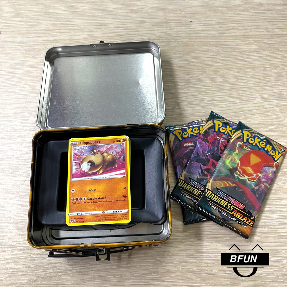 Bài Pokemon Hộp Sắt PK101 - 41 Thẻ Bài Giấy Cao Cấp, Tặng Kèm 3 Gói Thẻ Bài Đặc Biệt - Đồ Chơi Trẻ Em BFUN