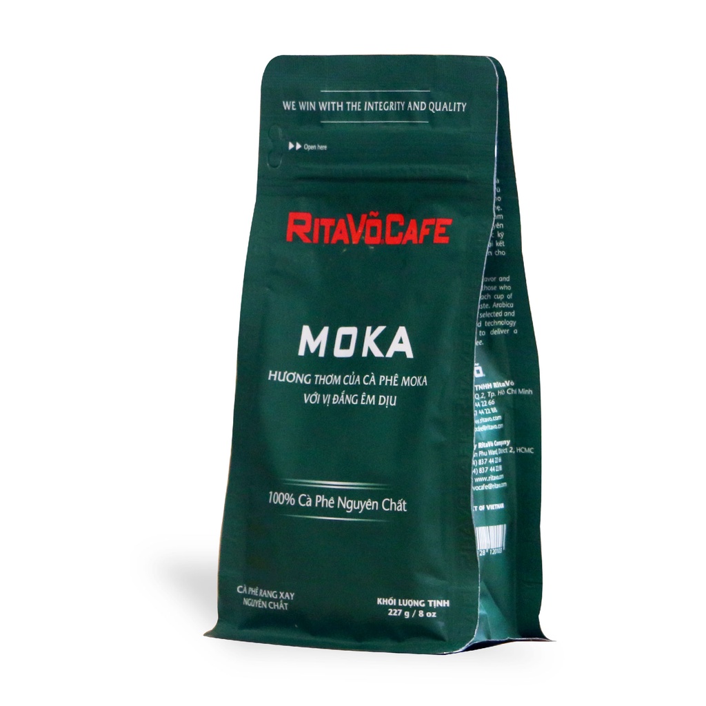 Cà phê rang xay nguyên chất cao cấp RitaVõ dòng MOKA 227G