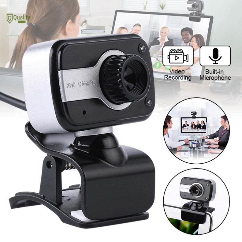 (Bảo hành 06 tháng) Webcam mini Kẹp có mic dùng cho máy tính có tích hợp mic và đèn Led trợ sáng - Webcam để bàn V3