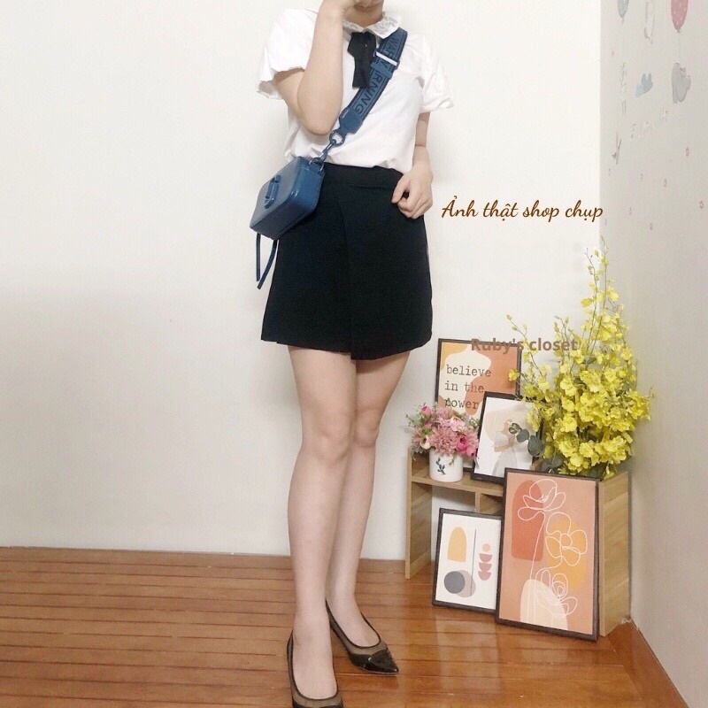 Chân váy chữ A công sở xẻ tà, Chân váy nữ ngắn lưng cao 2 lớp có quần trong chất đẹp – (CV05) | BigBuy360 - bigbuy360.vn