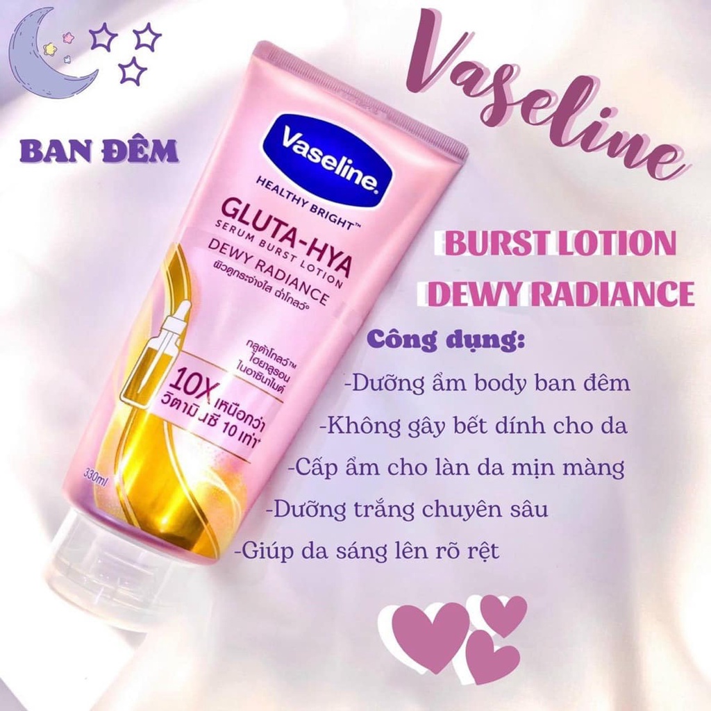 Sữa Dưỡng Thể Vaseline Healthy Bright Gluta HYA Serum 10X Thái Lan 300ml