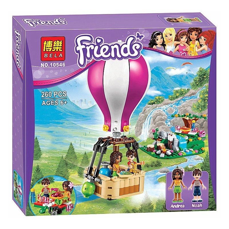 Lắp ráp lego Friend 10546 cho bé gái Dạo Chơi Khinh Khí Cầu Hồ Trái Tim