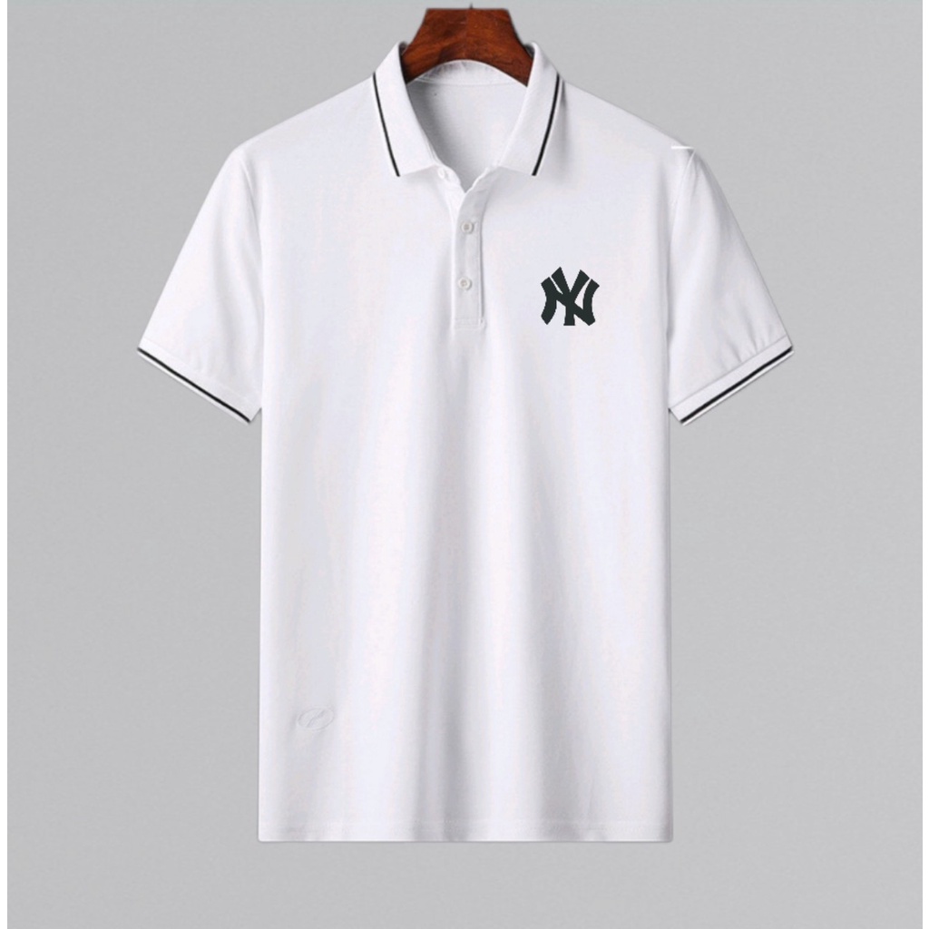Áo thun polo nam bigsize thêu hình NY 80 -125kg
