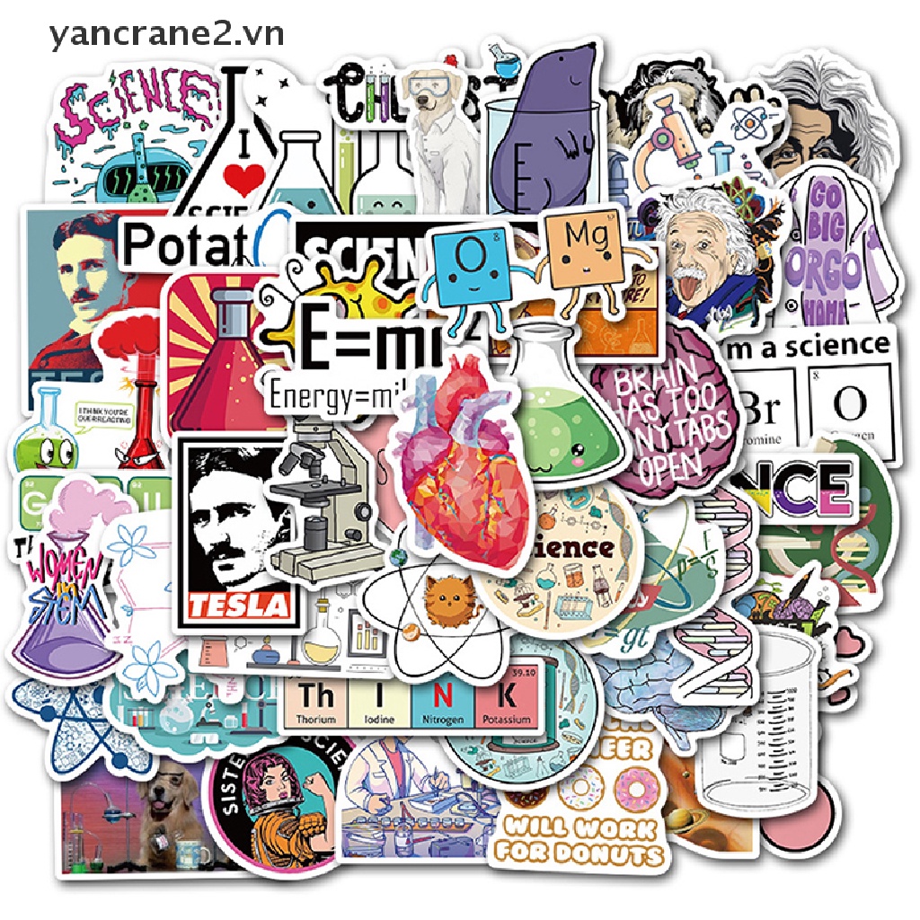 Set 50 Sticker Dán laptop Hình Chim Hồng Hạc DIY 2Vn