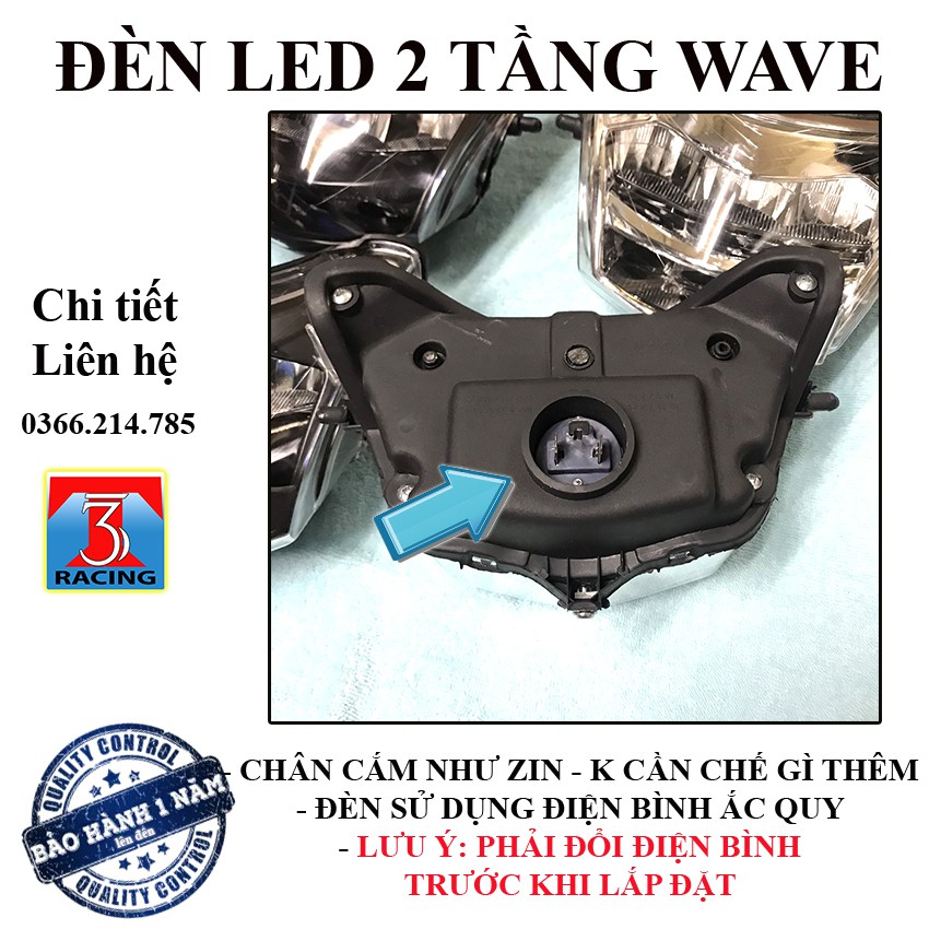 ĐÈN PHA LED 2 TẦNG WAVE A WAVE S WAVE RS WAVE RSX ZHIPAT 1:1 - ĐẸP VÀ SÁNG - LỖI 1 ĐỔI 1 - 3T RACING