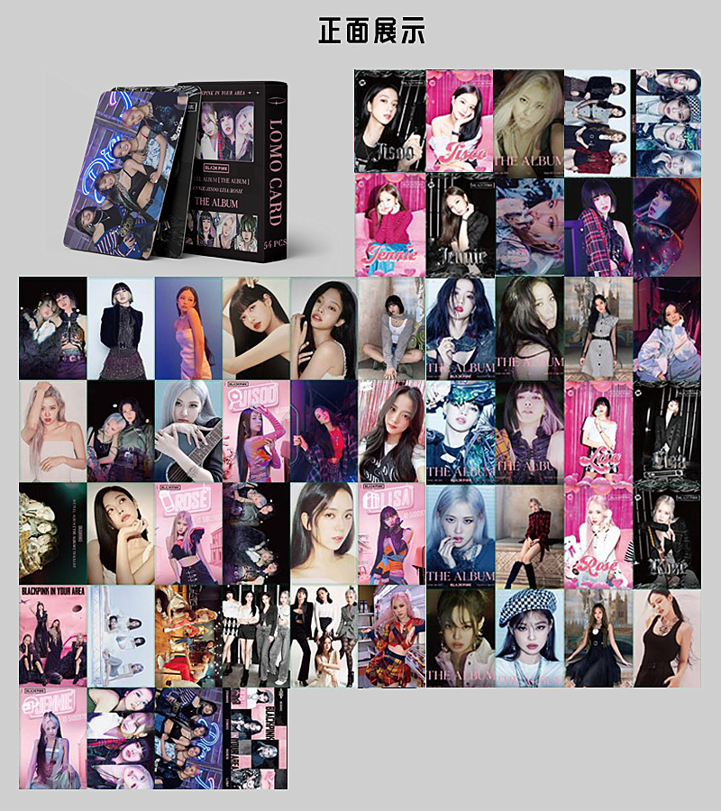 Hộp 54 Lomo Card In Hình Nhóm Nhạc JENNIE ROSIE LISA JISOO Blackpink THE ALBUM Photocard