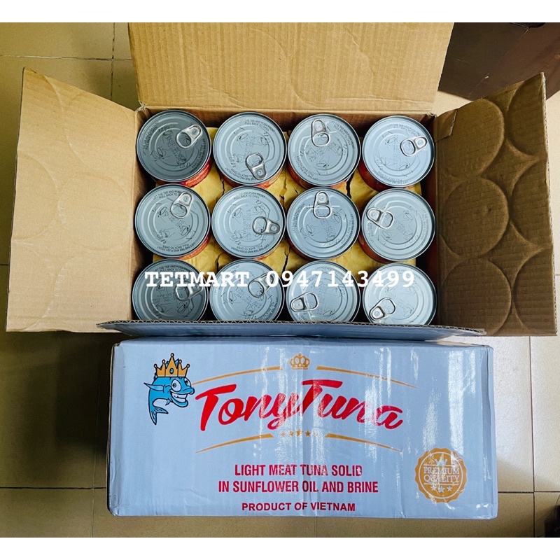 10 hộp cá ngừ ngâm dầu Tony Tuna 140g hàng xuất khẩu