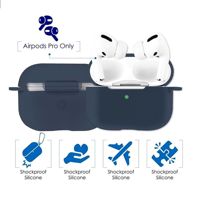 Case Airpods Pro trơn chất liệu silicon dẻo, vỏ ốp đựng bảo vệ tai nghe bluetooth Airpod