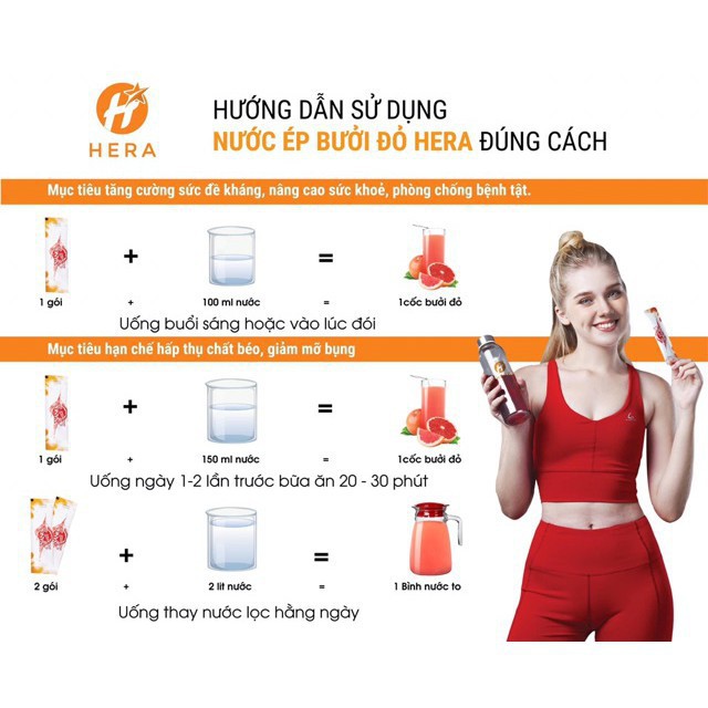 Nano Bưởi Đỏ Nước Ép Bưởi Đỏ Hera Chính Hãng | Thế Giới Skin Care