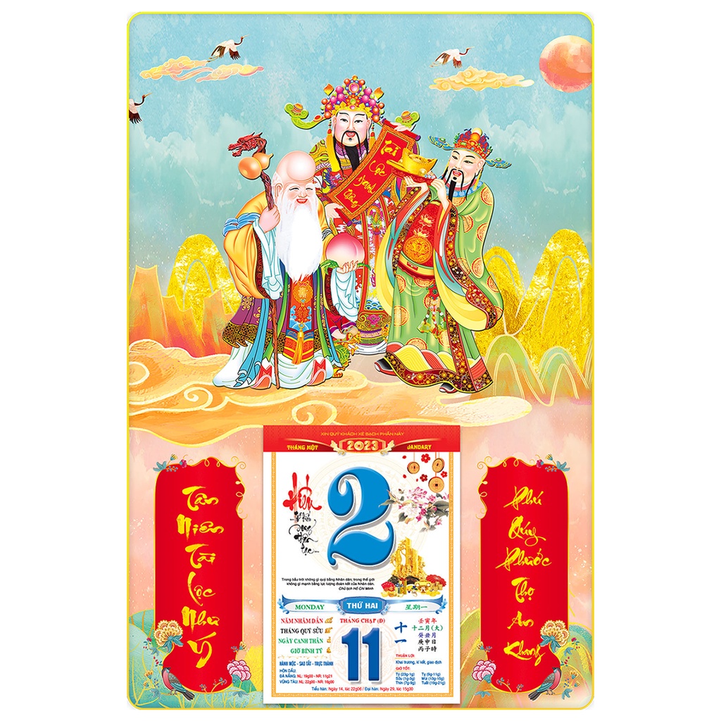 Lịch bloc 2024, lịch bìa bloc 20x30cm, 17x24cm, 15x21cm - Bìa dày 9mm, bọc viền vàng