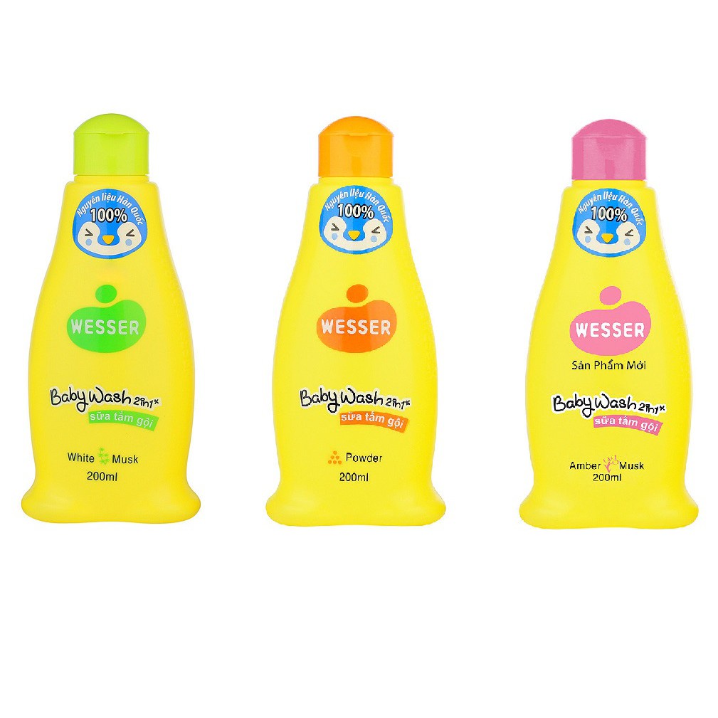 Tắm Gội Wesser 2 in 1 200ml - 500ml đủ mùi