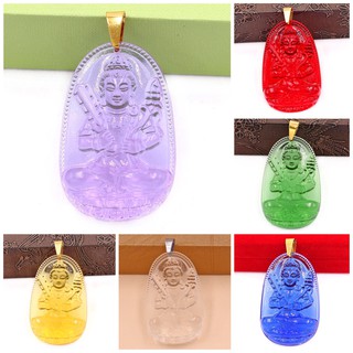 [Tuổi Sửu, Dần] Mặt Dây Chuyền Phật Hư Không Tạng Bồ Tát Pha Lê 3.6cm - Mặt Size Nhỏ - Tặng Kèm Móc Inox