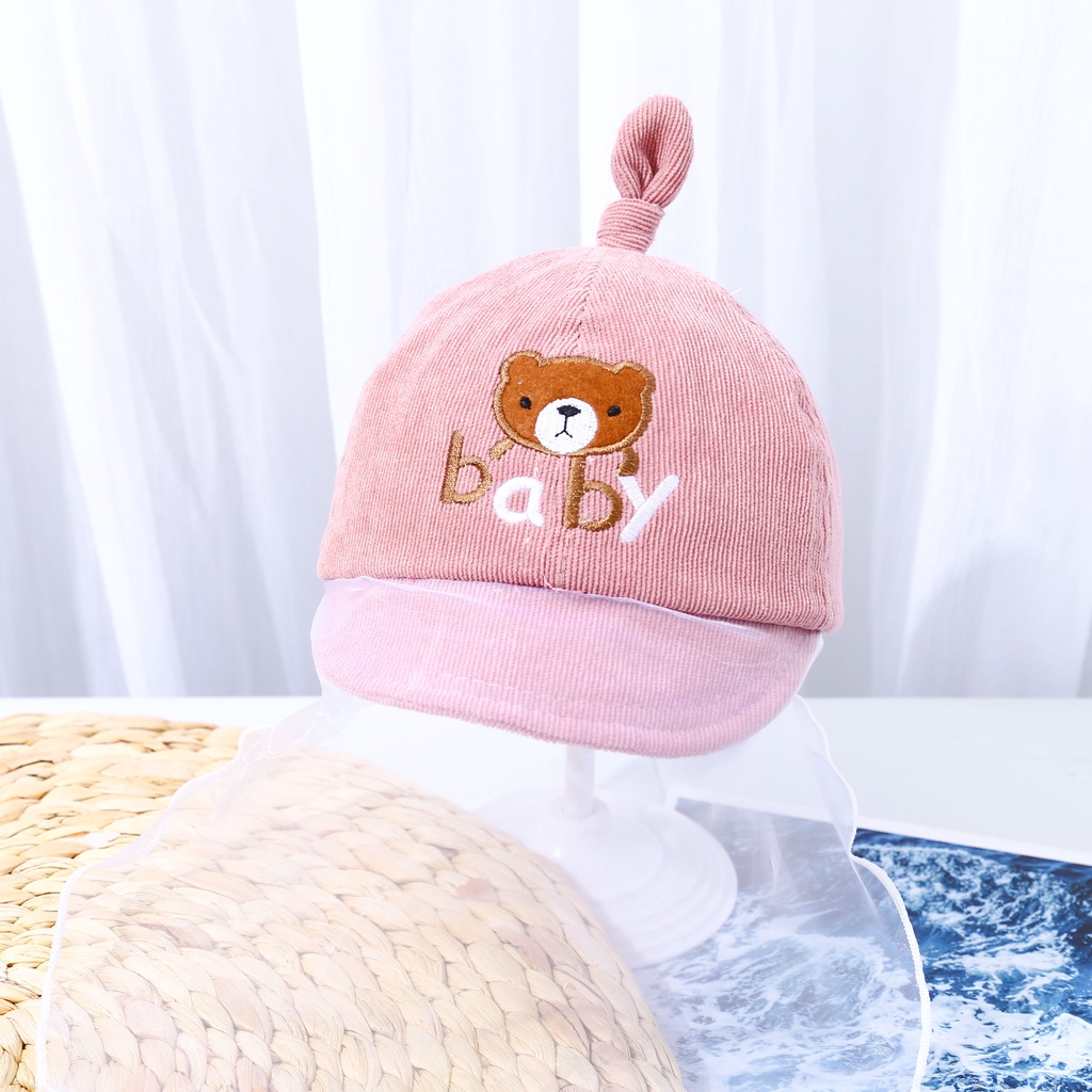 ( Size 46 ) Nón Kết Bé Trai Khăn Gấu Cute cao cấp Duy Ngọc dành cho bé dưới 18 tháng tuổi,chất liệu vải nhung (1649).