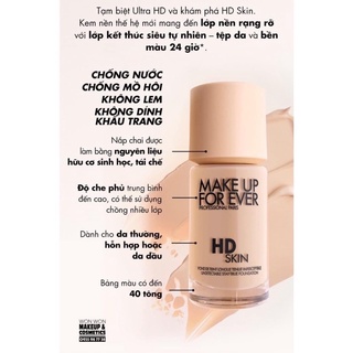 Kem nền make up for ever hd skin 1y04 , y225